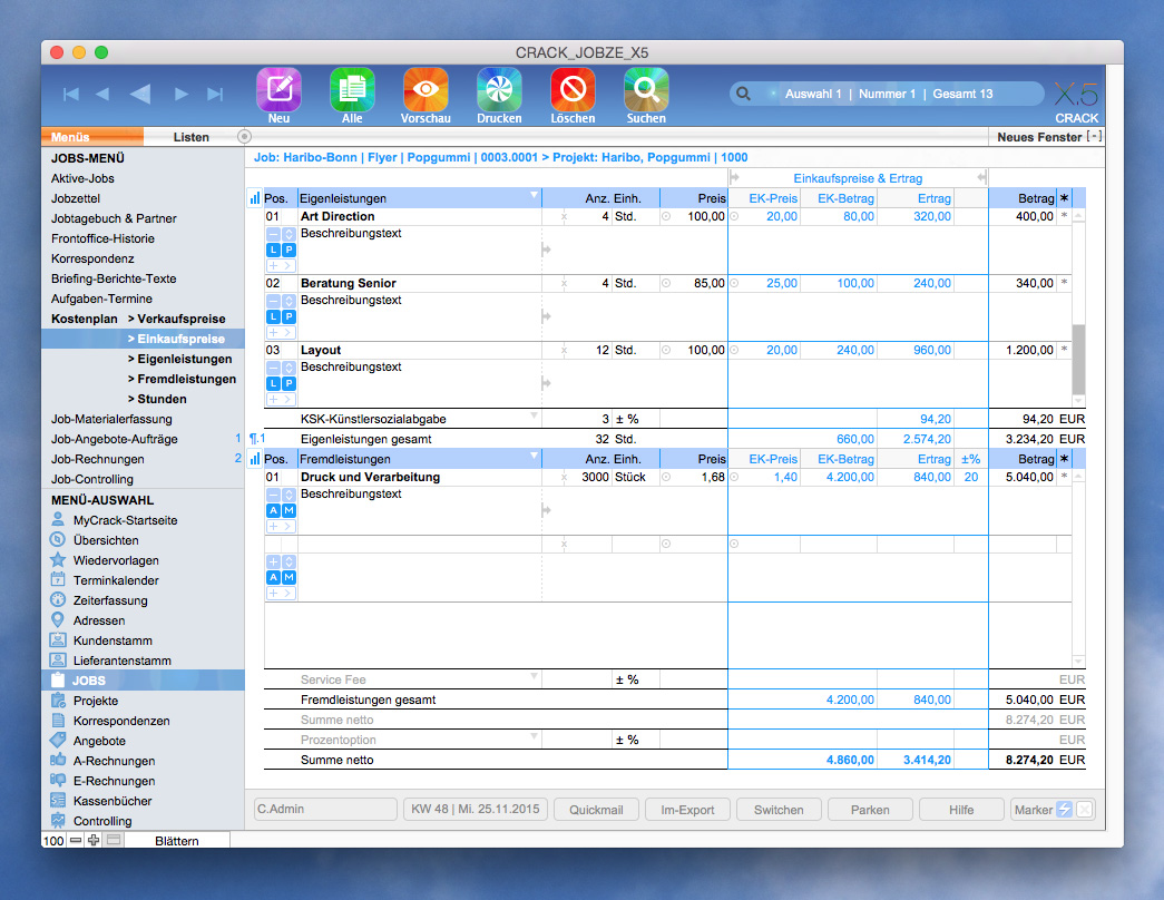 AGENTURSOFTWARE | Kostenplan