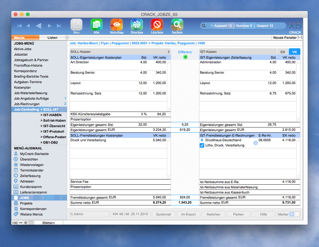 AGENTURSOFTWARE | Jobcontrolling